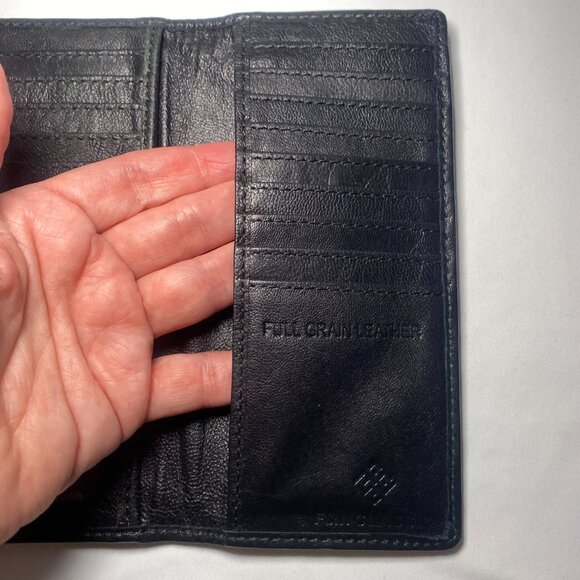 F&L Classic Black Tri-Fold Full Grain Leather Wallet RFID Zipper Snaps New NoBox - Picture 7 of 9